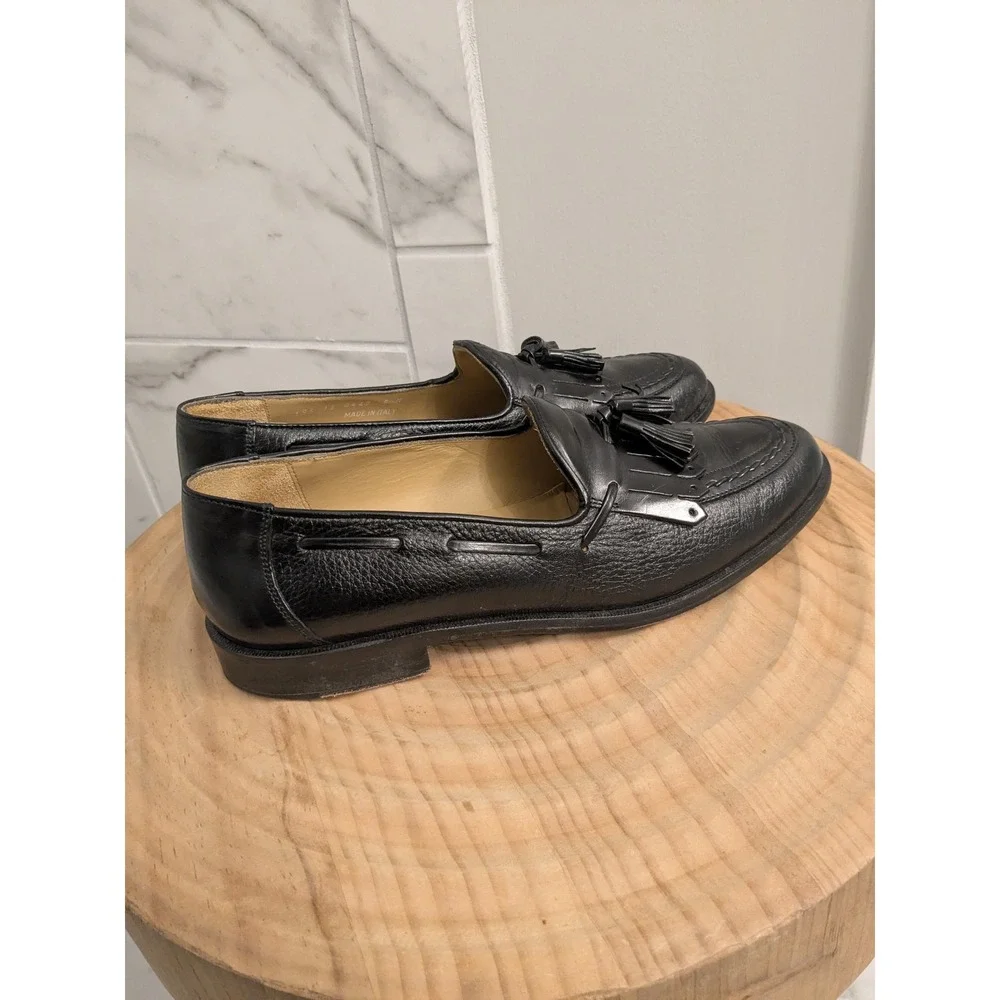 Vintage Johnston & Murphy Mens Leather Handcrafted Dress Shoes Made in Italy EUC Johnston & Murphy Italy Made Wingtip Brown | Mercari main image 4